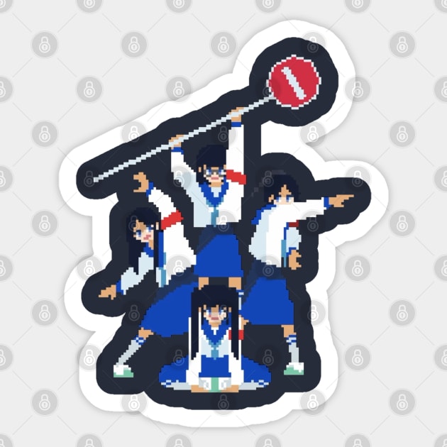 【タグ有り】コルニエcornier GACHA-POKE SHIRTS NAVY Atarashii Gakko 8-Bit - Atarashii Gakko - Sticker | TeePublic